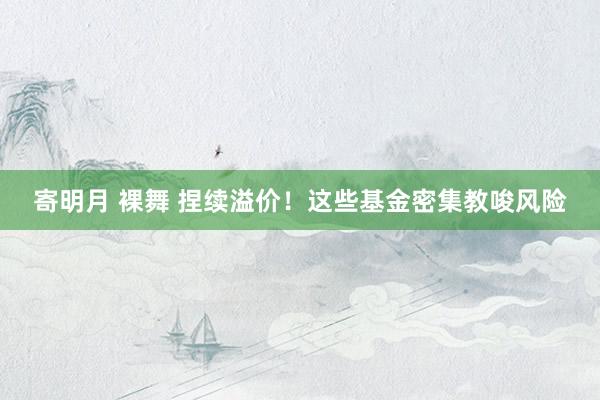 寄明月 裸舞 捏续溢价！这些基金密集教唆风险