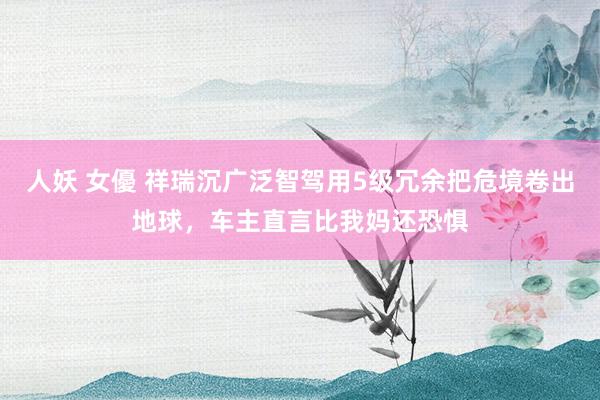 人妖 女優 祥瑞沉广泛智驾用5级冗余把危境卷出地球，车主直言比我妈还恐惧